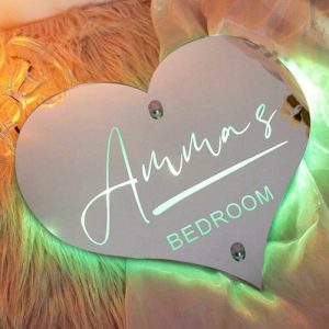 Lamps |   Personalized Heart-Shaped Led Mirror Light Customized Name Warm Gift For Family Home & Living Lamps