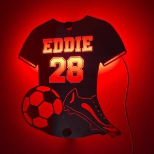 Lamps |   Personalized Led Cool Mirror Lights For Football Lovers Home & Living Lamps