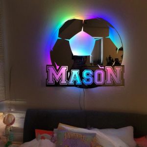 Lamps |   Personalized Led Cool Mirror Lights For Football Lovers Home & Living Lamps