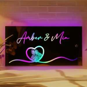 Lamps |   Personalized Led Mirror Lamp Custom Photo Cool Gift For Valentine’s Day Home & Living Lamps