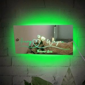 Lamps |   Personalized Led Mirror Lamp Customized Name Cool Gift For Boyfriend Home & Living Lamps