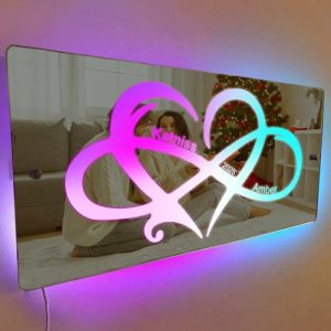 Lamps |   Personalized Led Mirror Lamp Customized Name With Heart Pattern Cool Gift For Valentine’s Day Home & Living Lamps