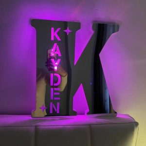 Lamps |   Personalized Led Mirror Light Custom Initials Cool Gift For Men Home & Living Lamps