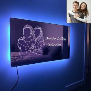 Lamps |   Personalized Led Mirror Light Customized Photo Sweet Gift For Valentine’s Day Home & Living Lamps