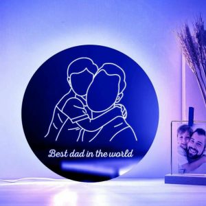 Lamps |   Personalized Led Mirror Light Customized Photo Warming Gift For Dad Home & Living Lamps