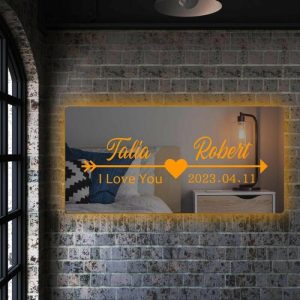 Lamps |   Personalized Led Mirror Lights Customized With Couple’s Names For A Sweet Anniversary Gift Home & Living Lamps