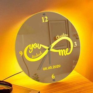 Lamps |   Personalized Mirror Lamp Customized Name Band Clock Cool Gift For Him Home & Living Lamps