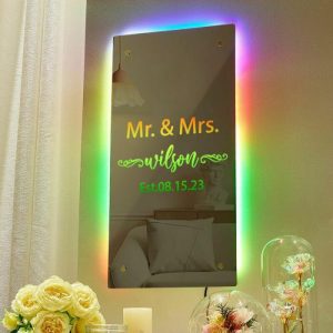 Lamps |   Personalized Mirror Lamp Customized Name Romantic Gift For Valentine’s Day Home & Living Lamps