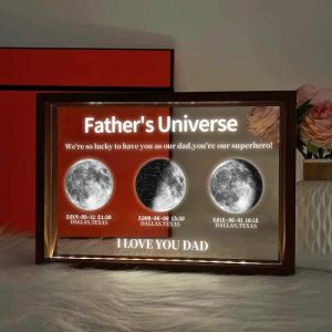 Lamps |   Personalized Moon Phase Night Light Best Gift For Dad "We’Re So Lucky" Home & Living 1Engraving