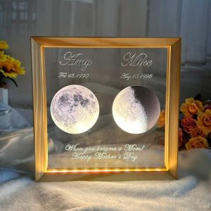 Lamps |   Personalized Moon Phase Picture Night Light Interesting Gift For Favourite Family Home & Living burlywood