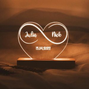 Lamps |   Personalized Name Acrylic Lamp Heart Shaped Simple And Warm Present For Couples Home & Living Lamps