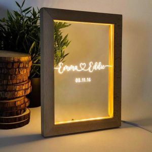 Lamps |   Personalized Name Acrylic Lamp Square Shaped Simple Present For Couples Home & Living Lamps