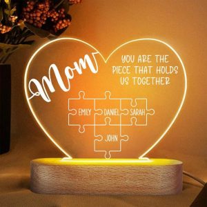 Lamps |   Personalized Name Acrylic Lamp With Puzzles Pattern Best Present For Dear Mom Home & Living Lamps