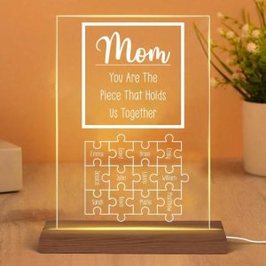 Lamps |   Personalized Name Acrylic Lamp With Puzzles Pattern Interesting Gift For Mother Home & Living Lamps