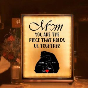 Lamps |   Personalized Name Mirror Lamp Bear Family Warm Gift For Best Mom Home & Living Lamps