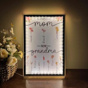 Lamps |   Personalized Name Mirror Lamp With Custom Birth Flower Beautiful Gift For Mom Home & Living Lamps