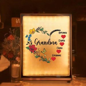 Lamps |   Personalized Name Mirror Lamp With Flower Pattern Beautiful Gift For Family Home & Living Lamps