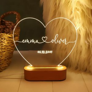 Lamps |   Personalized Name Night Light Heart Shaped Design Beautiful Valentine’s Day Home & Living Lamps