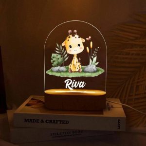 Lamps |   Personalized Name Night Light With Clever Deer Pattern Best Present For Little Baby Home & Living Lamps