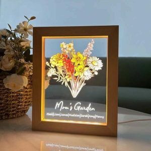 Lamps |   Personalized Name Night Light With Custom Birth Flower Creative Design Style Gift For Mom Home & Living Lamps