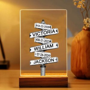 Lamps |   Personalized Name Night Light With Custom Date Wonderful Gift For Family Home & Living Lamps