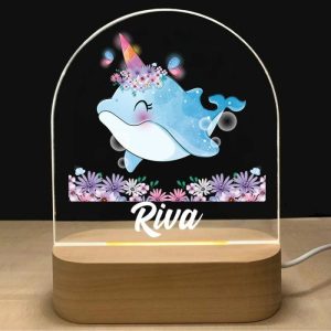 Lamps |   Personalized Name Night Light With Dolphin Pattern Funny Gift For Baby Home & Living Lamps