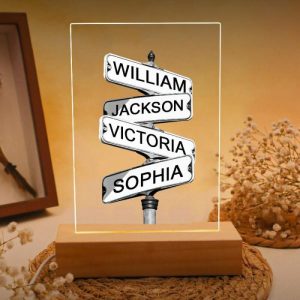 Lamps |   Personalized Name Night Light With Street Sign Interesting Gift For Family Home & Living Lamps