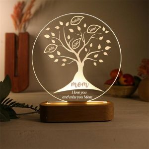 Lamps |   Personalized Name Night Light With Strong Tree Pattern Best Gift For Family Home & Living Lamps