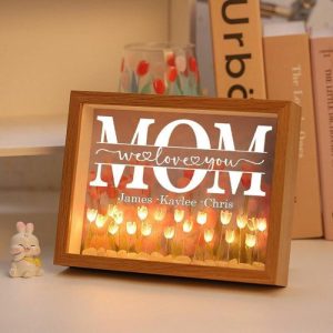 Lamps |   Personalized Name Night Light With Tulips Creative Gift For Mother’s Day Home & Living Lamps