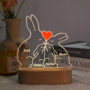 Lamps |   Personalized Names Bunny Family Acrylic Lamp Precious Christmas Gift Home & Living Lamps