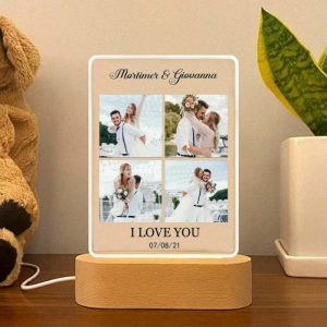 Lamps |   Personalized Photo Acrylic Plaque Night Light Romantic Present For Sweet Couples Home & Living Lamps