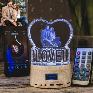 Lamps |   Personalized Photo Crystal Lamp Bluetooth Speaker – I Love U Home & Living Lamps