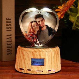 Lamps |   Personalized Photo Heart Diamond Crystal  Lamp Bluetooth Speaker – Full Color Home & Living Lamps