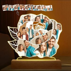 Lamps |   Personalized Picture Acrylic Lamp Flower Shaped Creative Gift For Wife Home & Living Lamps