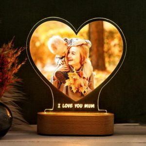 Lamps |   Personalized Picture Acrylic Lamp Heart Shaped Warm Gift For Important Person Home & Living Lamps