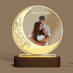 Lamps |   Personalized Picture Acrylic Lamp Sweet Gift For Couples "I Love You To The Moon" Home & Living Lamps