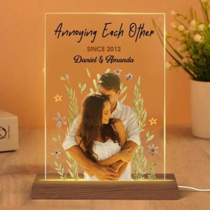 Lamps |   Personalized Picture Acrylic Lamp With Colorful Flower Pattern Best Gift For Couples Home & Living Lamps