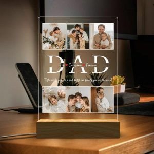 Lamps |   Personalized Picture Acrylic Lamp With Heart Pattern Warm Present For Dad Home & Living Lamps