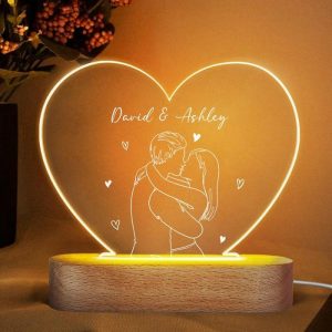 Lamps |   Personalized Picture Acrylic Lamp With Heart Shaped Design Beautiful Gift For Couples Home & Living Lamps