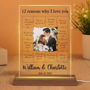 Lamps |   Personalized Picture Acrylic Lamp With Warm Words Precious Gift For Valentine’s Day Home & Living Lamps