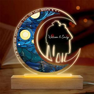 Lamps |   Personalized Picture Night Light Moon Shaped Special Present For Sweet Couples Home & Living Lamps