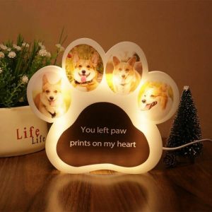 Lamps |   Personalized Picture Night Light Paw Shaped Cute Gift For Pet Lover Home & Living Lamps