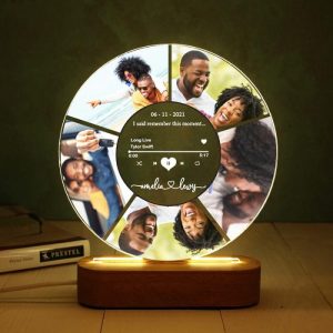 Lamps |   Personalized Picture Night Light Round Shaped Unique Present For Your Love Home & Living Lamps