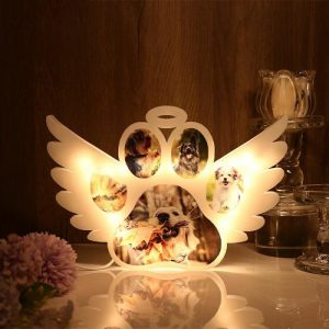 Lamps |   Personalized Picture Night Light With Angel Pattern Best Gift For Pet Lover Home & Living Lamps