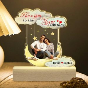 Lamps |   Personalized Picture Night Light With Clouds Pattern Romantic Gift For Couples Home & Living Lamps