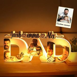 Lamps |   Personalized Picture Night Light With Custom Name Interesting Present For Best Father Home & Living Lamps