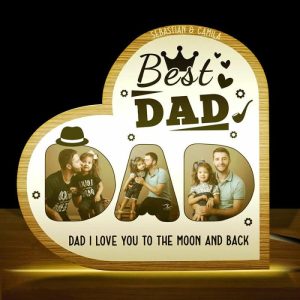 Lamps |   Personalized Picture Night Light With Custom Text Precious Gift For Dad Home & Living Lamps