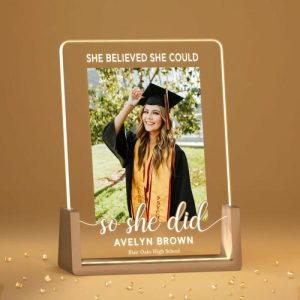 Lamps |   Personalized Picture Night Light With Custom Text Simple Present For Graduation Home & Living Lamps