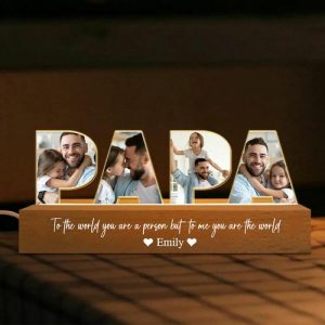 Lamps |   Personalized Picture Night Light With Custom Text Wonderful Present For Father’s Day Home & Living Lamps