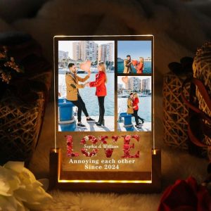 Lamps |   Personalized Picture Night Light With Flowers Pattern Romantic Valentine’s Day Present Home & Living Lamps